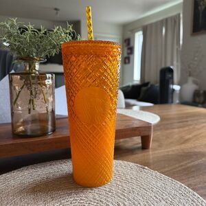 Starbucks Mango Jeweled Orange Tumbler 24oz Summer 2022 Limited Edition
